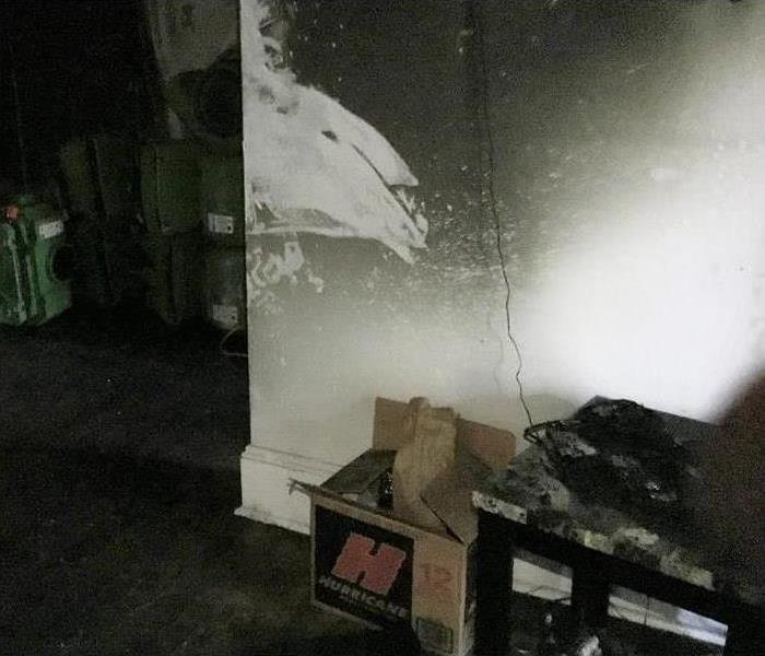 walls of a home covered with soot after fire damage